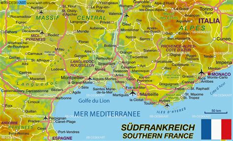 Map Of Southern France France Southern France France France Map