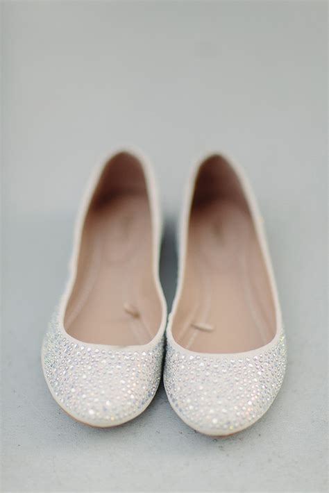 Ballet Flats Wedding Shoes Sparkly White