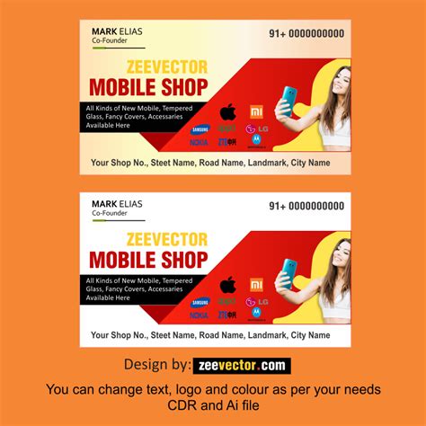 Mobile Shop Visiting Card Design