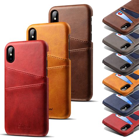 Slim Leather Wallet Credit Card Holder Back Case Cover For Iphone X 11