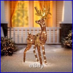 Check spelling or type a new query. 2pc Set Lighted Glitter Bronze Grapevine Deer Sculptures ...