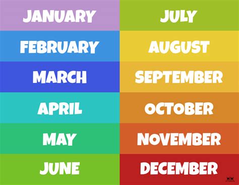 Months of the Year Worksheets & Printables | Printabulls