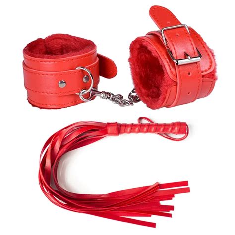 Sex Adjustable Pu Leather Plush Handcuff Ankle Cuffwhip Spanking