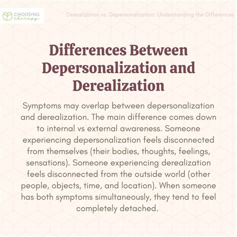 depersonalization vs derealization what s the difference
