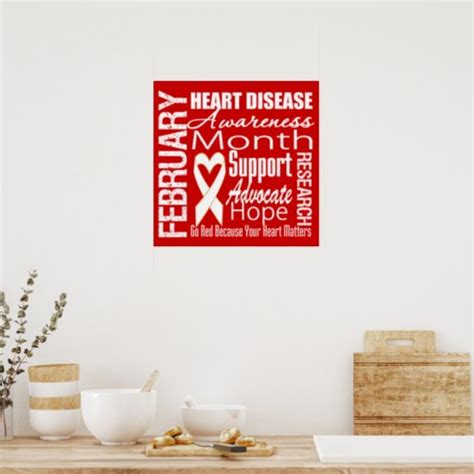 Support Heart Disease Awareness Month Poster Zazzle