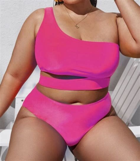 Plus Size Swimwear Sexy Two Piece Swimsuit High Waisted Etsy
