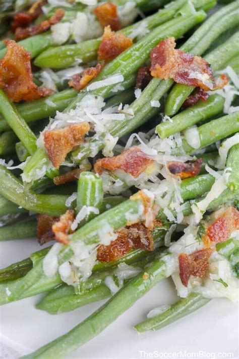 Put the onions and mushrooms back in the pan. Parmesan Green Beans with Ranch & Bacon - The Soccer Mom Blog