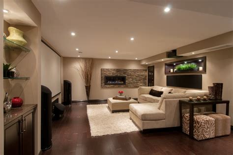 Plus it can be used from both sides, which is a nice bonus in a small room. Multipurpose Basement - Contemporary - Family Room ...