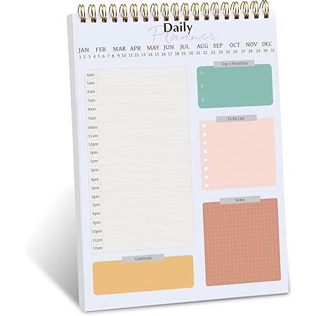 BLACKMOOR Daily To DO List Notepad Planner 50 Undated Tear Off Sheets