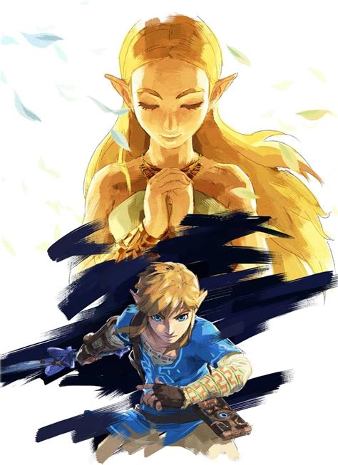 T Poster Link And Zelda Zelda Breath Of The Wild B A3 42x30 Cm