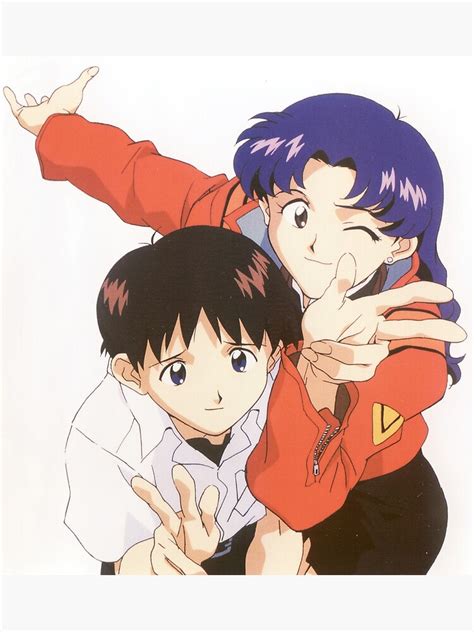 Póster Misato Y Shinji Neon Genesis Evangelion De Nerdfordays Redbubble