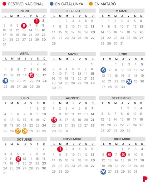 Calendari Laboral MatarÓ 2022 Amb Tots Els Dies Festius