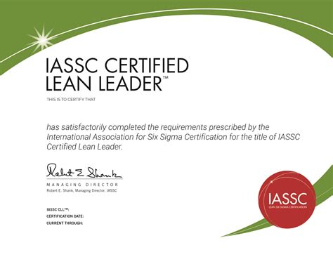 Lean Leader Certification Six Sigma Green Belt Iassc For 6 Sigma