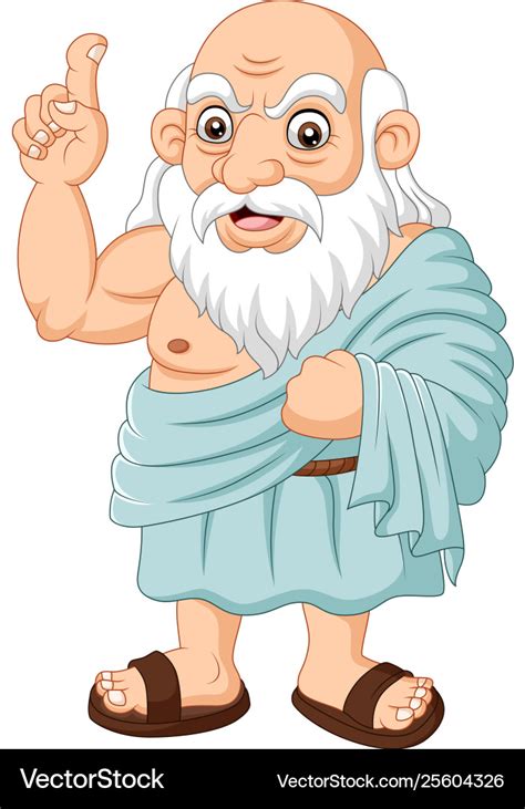 Cartoon Ancient Greek Philosopher Royalty Free Vector Image