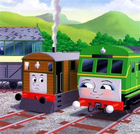 Daisy is a diesel railcar who came to work on the ffarquhar branch line after thomas crashed into the stationmaster's house, but after the completion of the harwick branch line she was transferred there with ryan. Image - Daisy(StoryLibrarybook)6.png | Thomas the Tank ...
