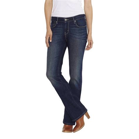 Levis 515 Womens Bootcut Jeans Mid Rise Five Pockets Dark Blue Wash