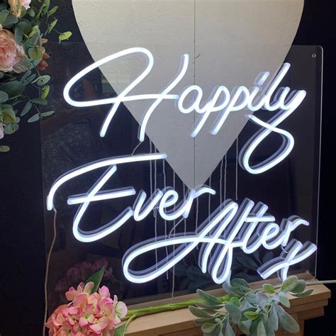 Happily Ever After Led Neon Sign 70cm X 64cm Neon Sign Led Lighting