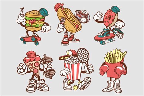 Junk Food Cartoon Character Food Cartoon Character Design Cartoon