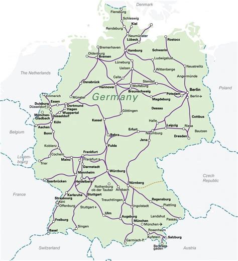 Germany Rail Map Germany Map Train Map