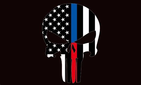 Rev Punisher Skull American Flag Thin Blue Line Polic
