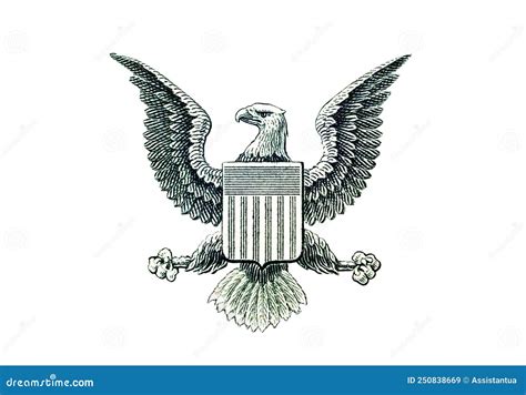 Bald Eagle Image Element Of One Dollar Bill Or Great Seal Of The