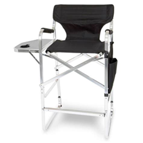 They also come with an adjustable cushion for your head or back and as an added bonus, many of our patio chairs come with cupholders and some even with a side table to keep your drinks and other items close to you. Deluxe Extra Tall Folding Director's Chair with Side Table ...