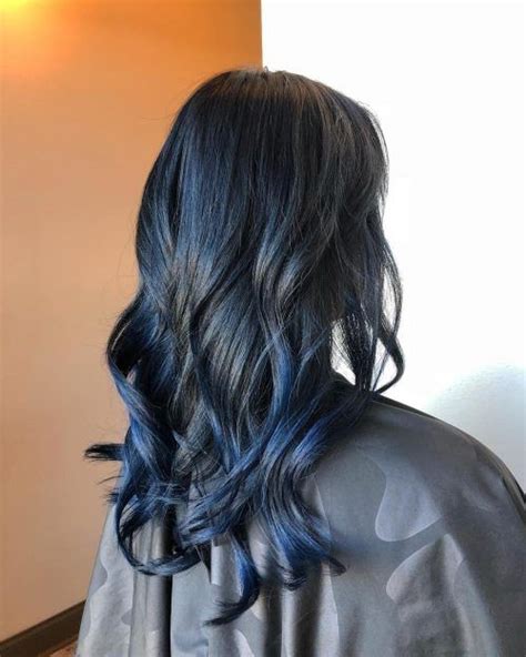 39 Sweetest Caramel Highlights On Brown Hair Midnight Blue Hair Blue