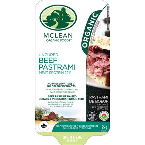 Organic Sliced Beef Pastrami Mclean Meats Clean Deli Meat Healthy