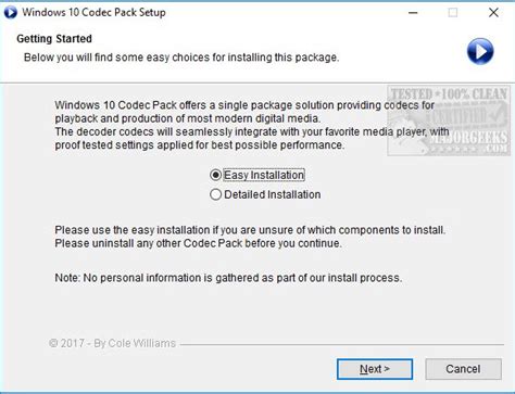 Once you download the file, the smart installer will launch and automatically adapt to your version of windows. Video Codec Windows 10 Download Free for Media Playback