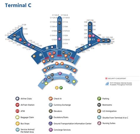 Newark Terminal C Map Food World Map