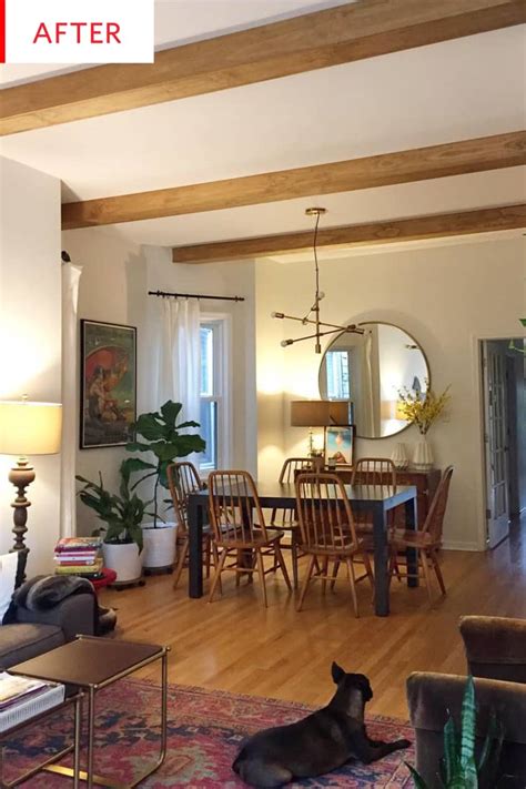 Ceiling in living room had water damage. Faux Wood Beam - Living Room Ceiling Install Photos | Apartment Therapy