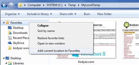 Add Folder To Windows 7 Favorites Folder Using Windows Explorer