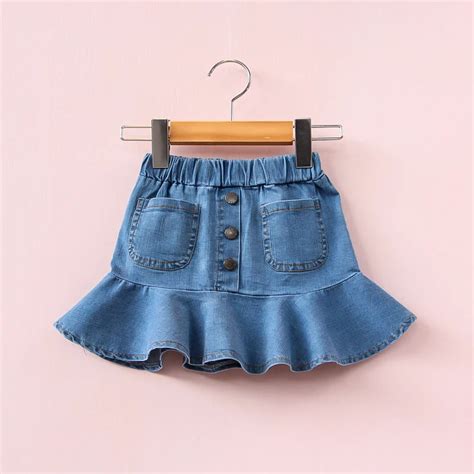 Baby Pockets Toddler Kids Princess Boutique Denim Skirts Clothing