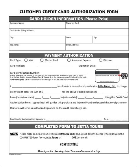 Fillable and printable credit card payment form 2021. 10+ Credit Card Authorization Form Template Free Download!!