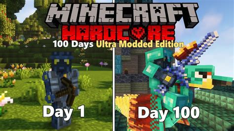 I Survived Days In Ultra Modded Minecraft Youtube