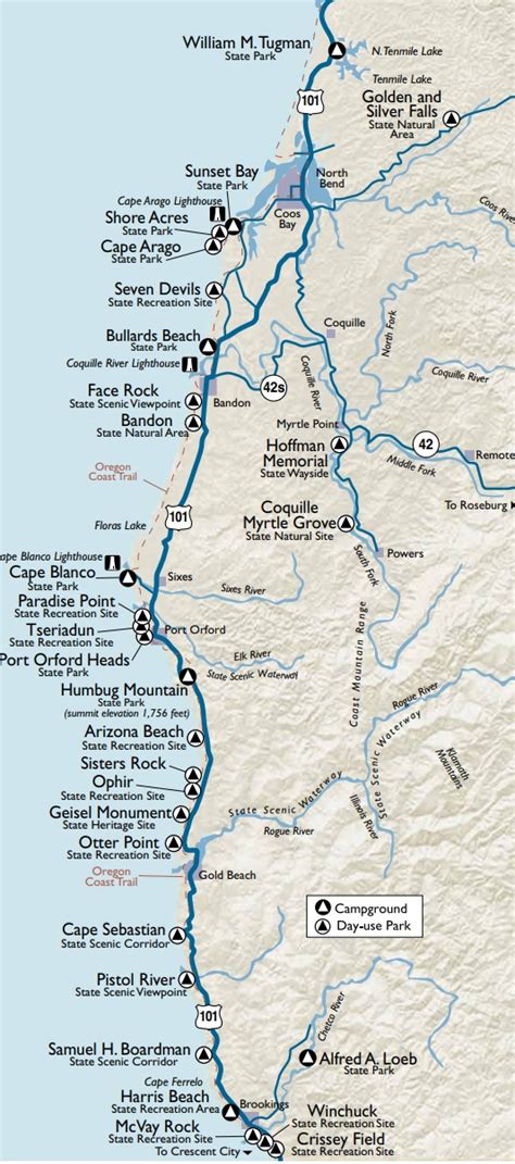 Printable Map Of Oregon Coast