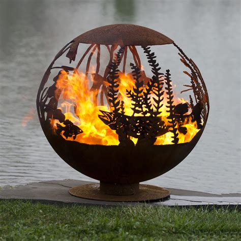 The Fire Pit Gallery 7010012 37f Red Lake Fish Custom Steel Fire Pit