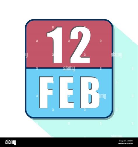 February 12th Day 12 Of Month Simple Calendar Icon On White