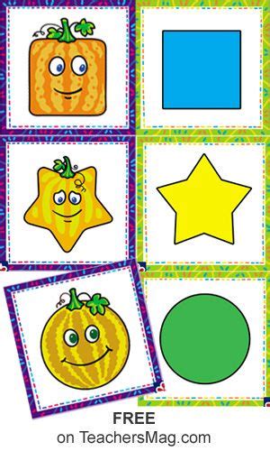 Free Printable Pumpkin Shape Matching Game | Shape matching game, Matching games, Shape matching