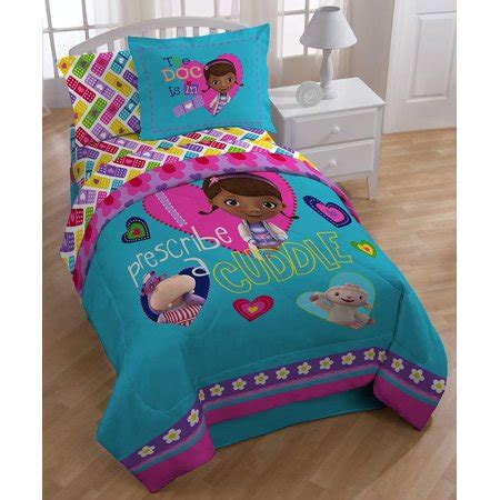 Shop doc mcstuffins caring twin size 4 purple doc mcstuffins \u0026 friends twin reversible comforter sheets bedding set Junior Doc McStuffins Twin Reversible Comforter for Kids ...