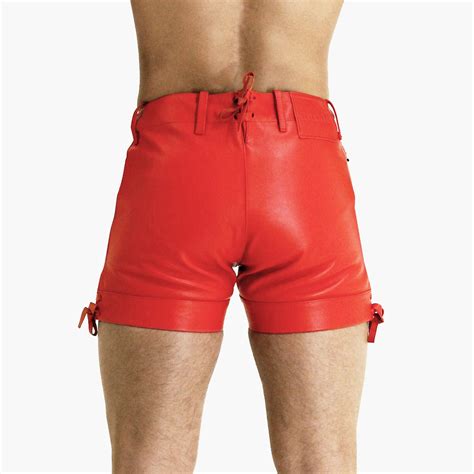 Men S Red Leather Shorts Mr Leather Shop
