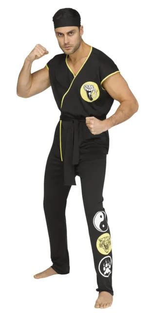 Cobra Kai Adult Costume Karate Kid Movie Gi Halloween 80s Johnny