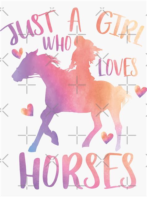 Just A Girl Who Loves Horses Sticker For Sale By Avery Navy Redbubble