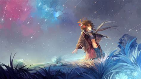 Only the best hd background pictures. children, Anime, Sky, Headphones, Music, Universe, Stars ...