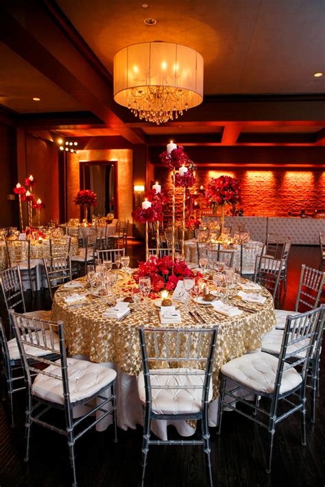 Glamourous Red And Gold Wedding