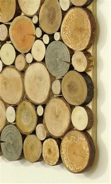 Wood Wall Art A Set Of Twin 2 Panles Tree Rounds Decor Etsy Tree Wall