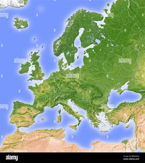 Europe Shaded Relief Map Stock Photo Alamy