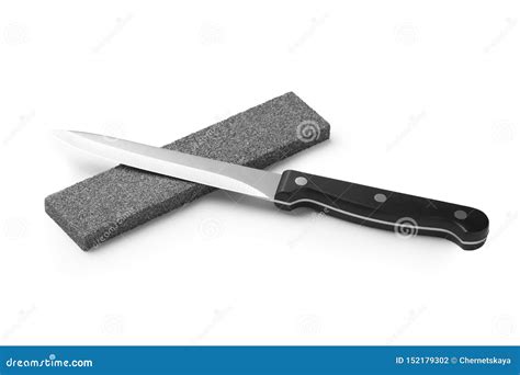 Sharp Utility Knife With Grindstone Isolated Stock Photo Image Of