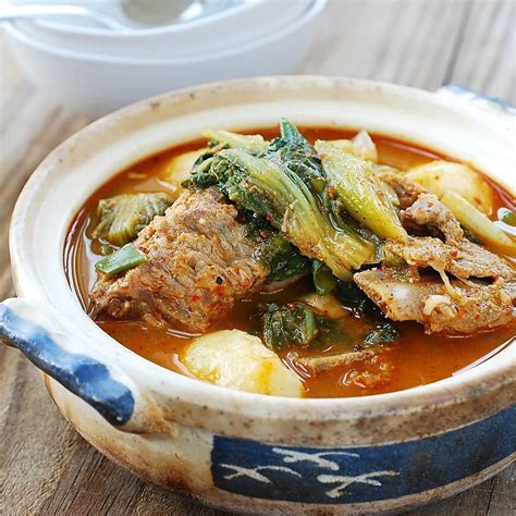 Gamjatang Is A Spicy Hearty Stew Made With Pork Bones Gamja 감자 Is
