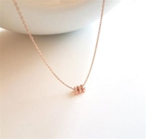 Lower Case Initial Necklace Rose Gold Cursive Initial Necklace
